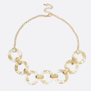 New Gold & Acrylic Link Statement Necklace